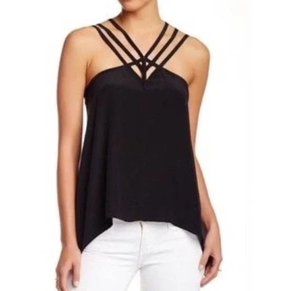 BCBG Black Silk Y2K Strappy Camisole